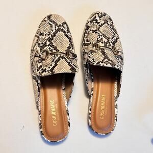 Cushionaire Women’s Memory Foam Low Heel Snakeskin Slip On Mule Sz 8.5 NWOT